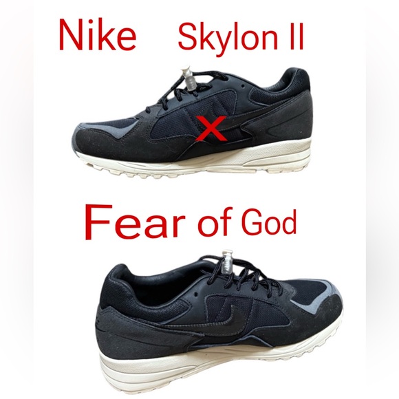 NIKE AIR + FEAR OF GODBlack Sneakers 8.5